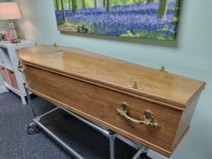Traditional wood effect coffin - Image 2
