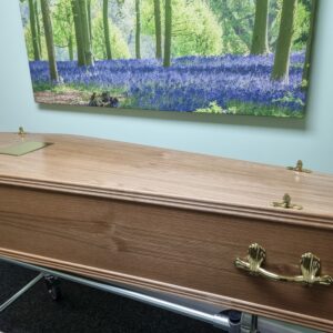 Traditional Oak Veneered Coffin