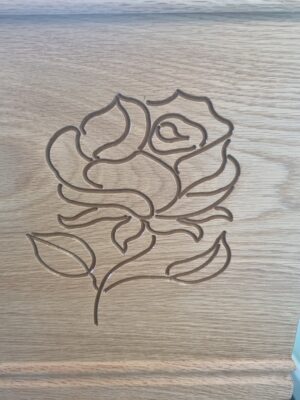 Light Oak Rose Coffin - Image 3