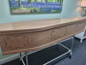 Light Oak Rose Coffin