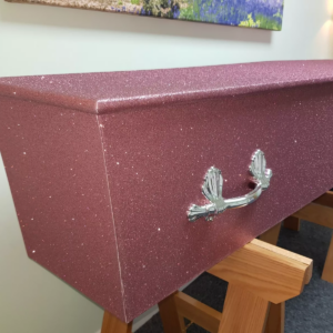 Rose Pink Glitter Coffin