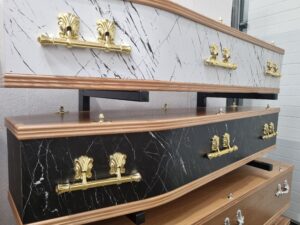White Marble Effect Coffin - Image 2